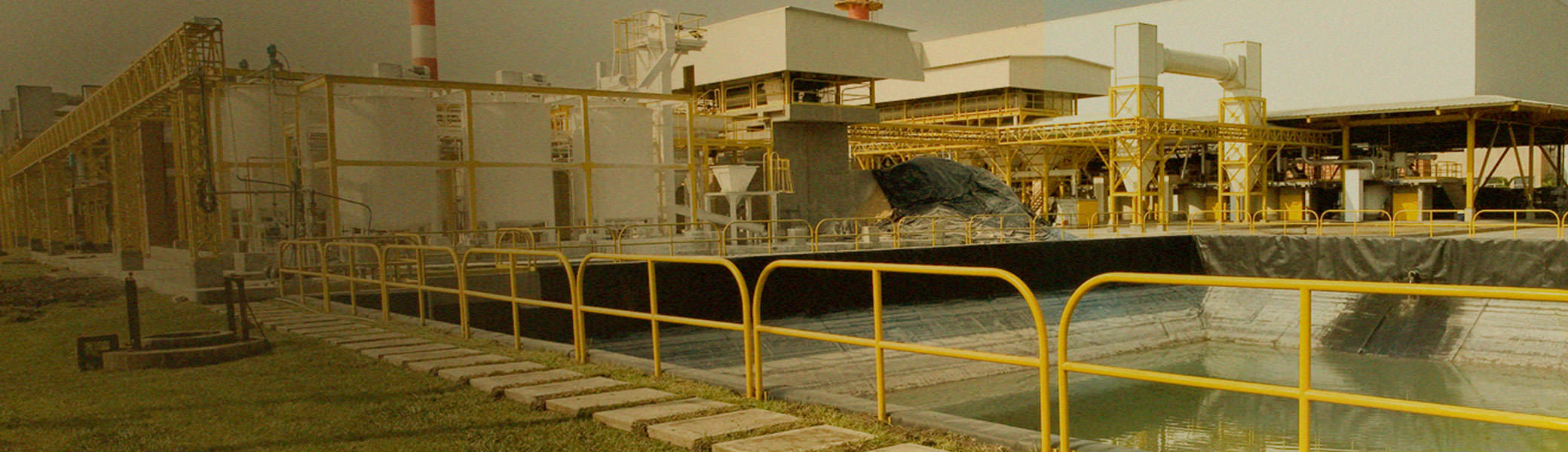 Factory Plant with yellow railing