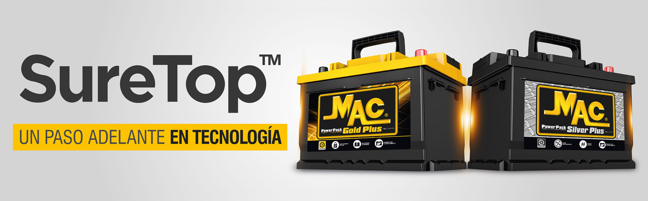 Sure Top - un paso adelante technologia - dos baterias gold plus y silver plus